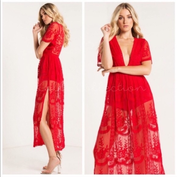 NWT Honey Punch Lace Romper Dress on Top - Picture 2 of 4